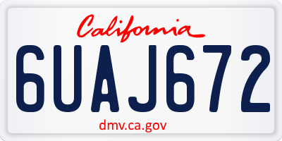 CA license plate 6UAJ672