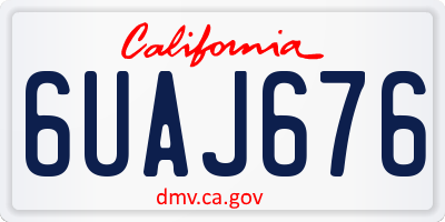 CA license plate 6UAJ676