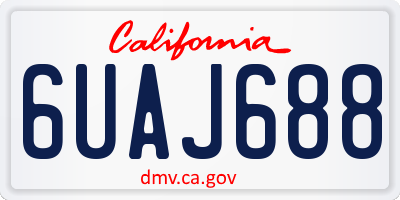 CA license plate 6UAJ688