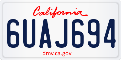 CA license plate 6UAJ694