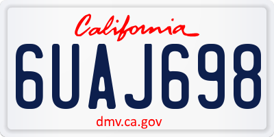 CA license plate 6UAJ698