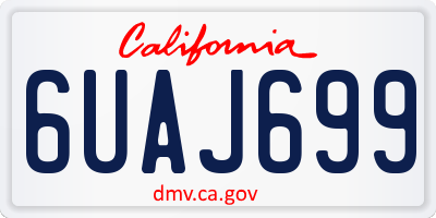 CA license plate 6UAJ699