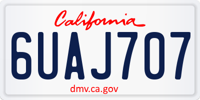 CA license plate 6UAJ707