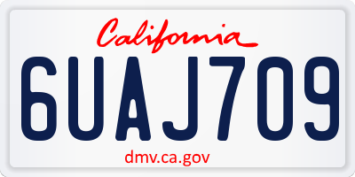 CA license plate 6UAJ709