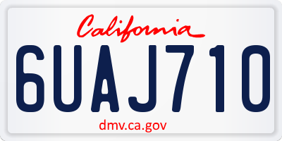 CA license plate 6UAJ710