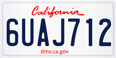 CA license plate 6UAJ712