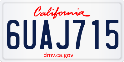 CA license plate 6UAJ715