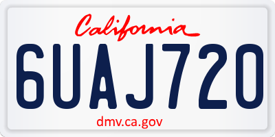 CA license plate 6UAJ720