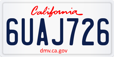 CA license plate 6UAJ726