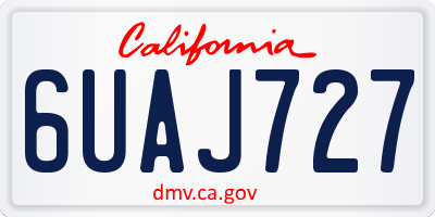CA license plate 6UAJ727