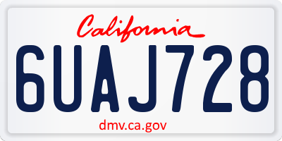CA license plate 6UAJ728