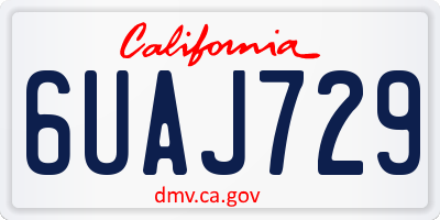 CA license plate 6UAJ729