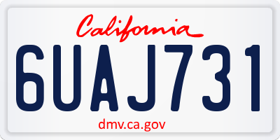 CA license plate 6UAJ731