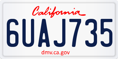 CA license plate 6UAJ735
