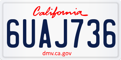 CA license plate 6UAJ736
