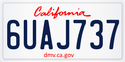 CA license plate 6UAJ737