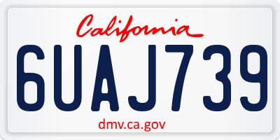 CA license plate 6UAJ739
