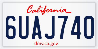 CA license plate 6UAJ740