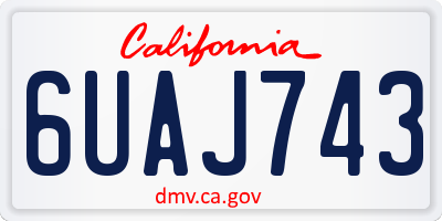 CA license plate 6UAJ743