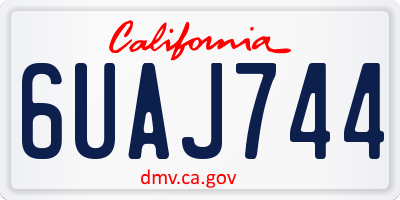 CA license plate 6UAJ744