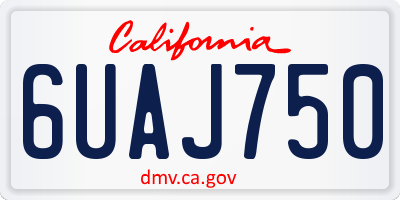CA license plate 6UAJ750
