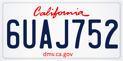 CA license plate 6UAJ752