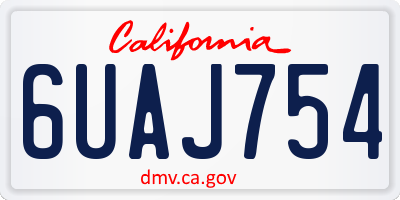CA license plate 6UAJ754