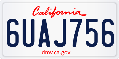 CA license plate 6UAJ756