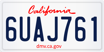 CA license plate 6UAJ761
