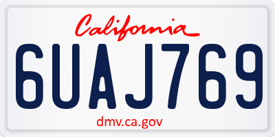 CA license plate 6UAJ769