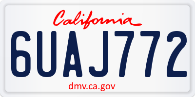 CA license plate 6UAJ772