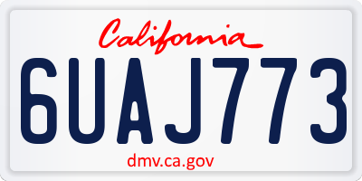 CA license plate 6UAJ773