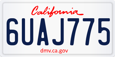 CA license plate 6UAJ775