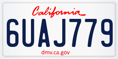 CA license plate 6UAJ779