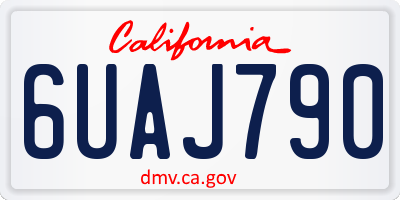 CA license plate 6UAJ790