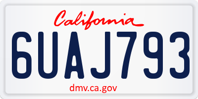 CA license plate 6UAJ793