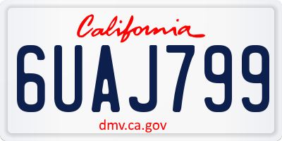 CA license plate 6UAJ799