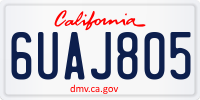 CA license plate 6UAJ805