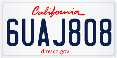 CA license plate 6UAJ808
