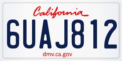 CA license plate 6UAJ812