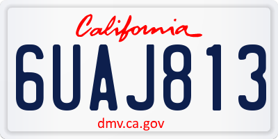 CA license plate 6UAJ813