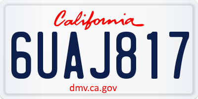 CA license plate 6UAJ817