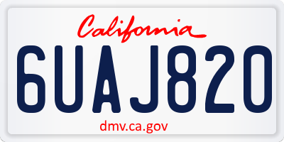 CA license plate 6UAJ820