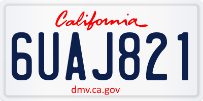 CA license plate 6UAJ821