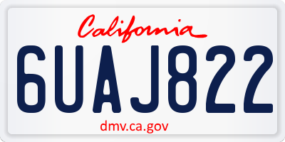 CA license plate 6UAJ822