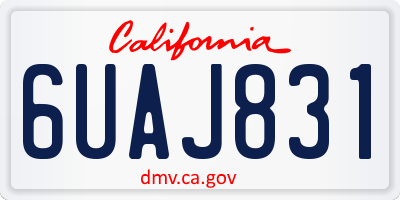 CA license plate 6UAJ831