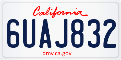 CA license plate 6UAJ832