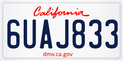 CA license plate 6UAJ833