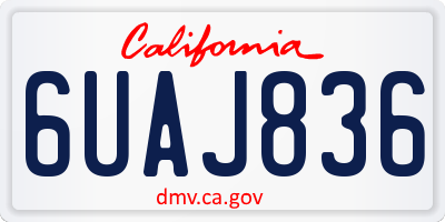 CA license plate 6UAJ836