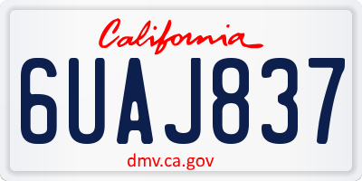 CA license plate 6UAJ837